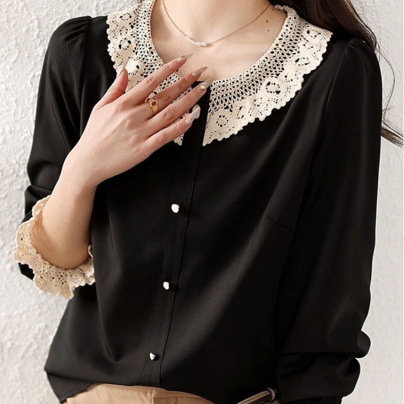 Winter Clothing Clearance - Женская одежда, контрастная лоскутная элегантная блузка,