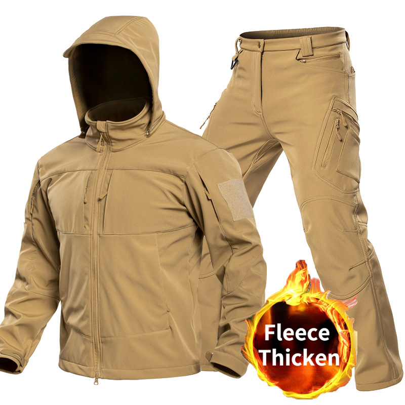 Winter Clothing Stores - Тактический софтшелл-костюм для мужчин с капюшоном,