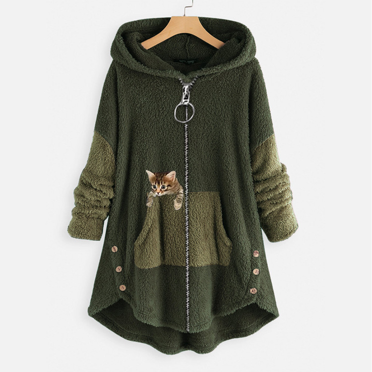 Wool Blend Coat - Весенне-осенняя модная женская куртка свободного кроя