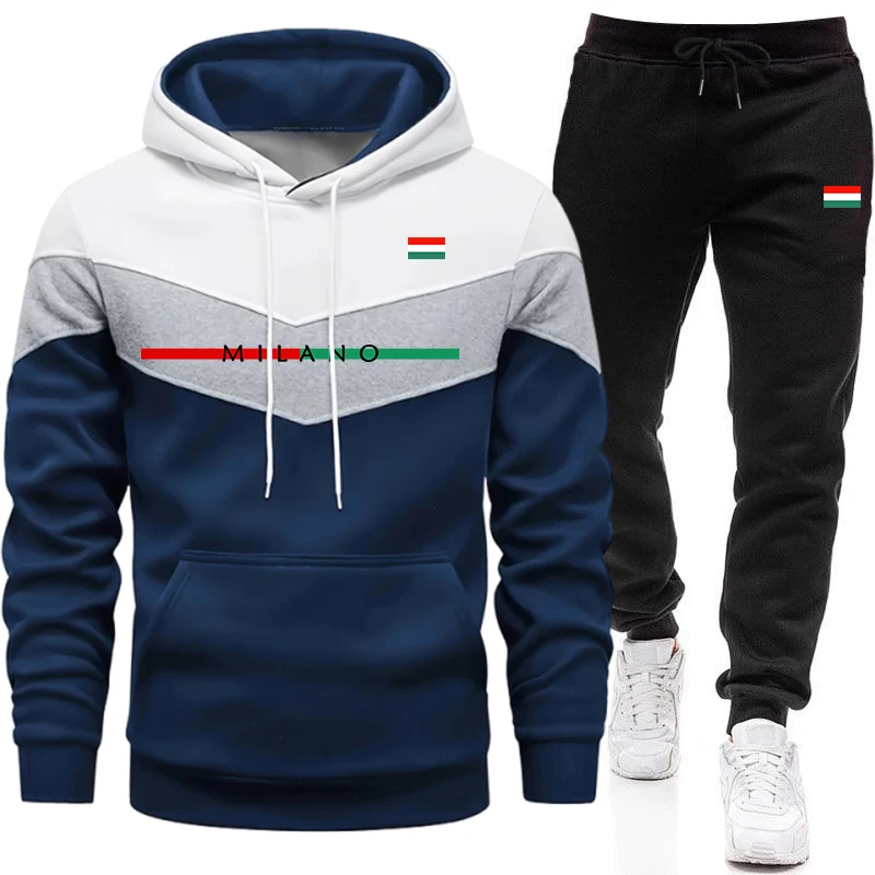 Winter Clothing Usa - Качественный мужской спортивный костюм: повседневный трехцветный