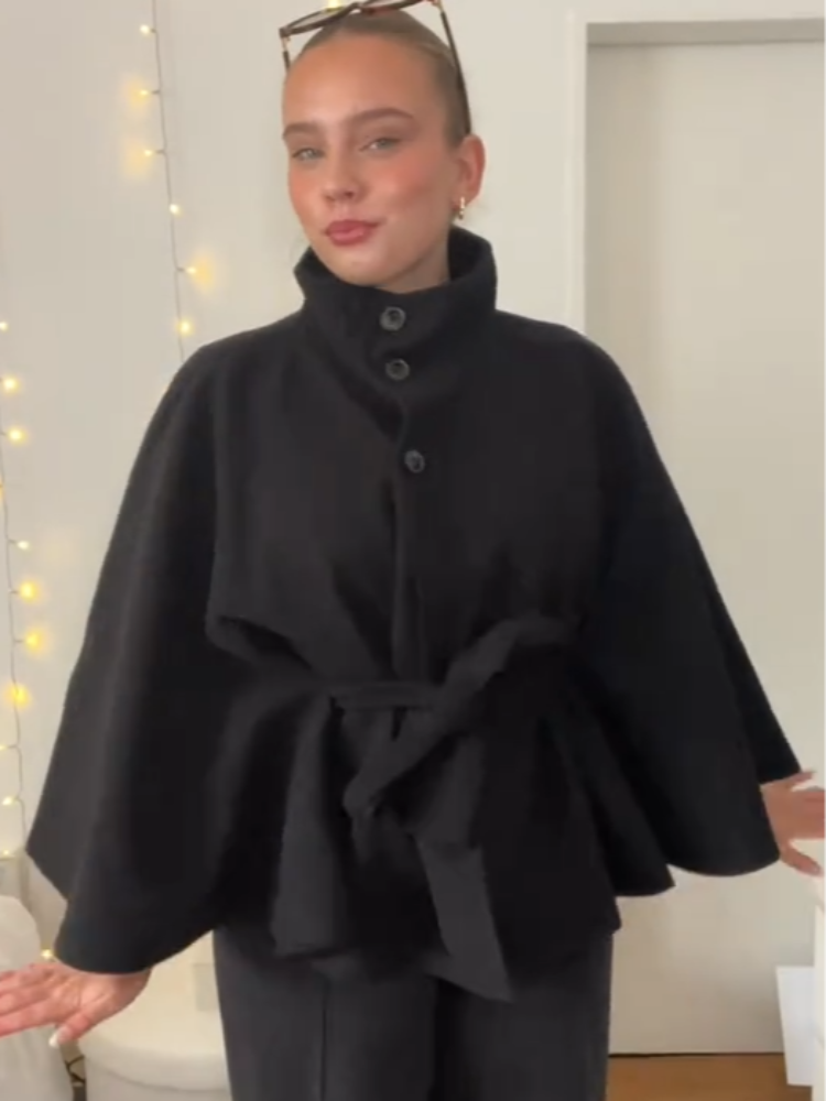 Элегантное укороченное пальто  – обзор и цена Wool Blend Coat