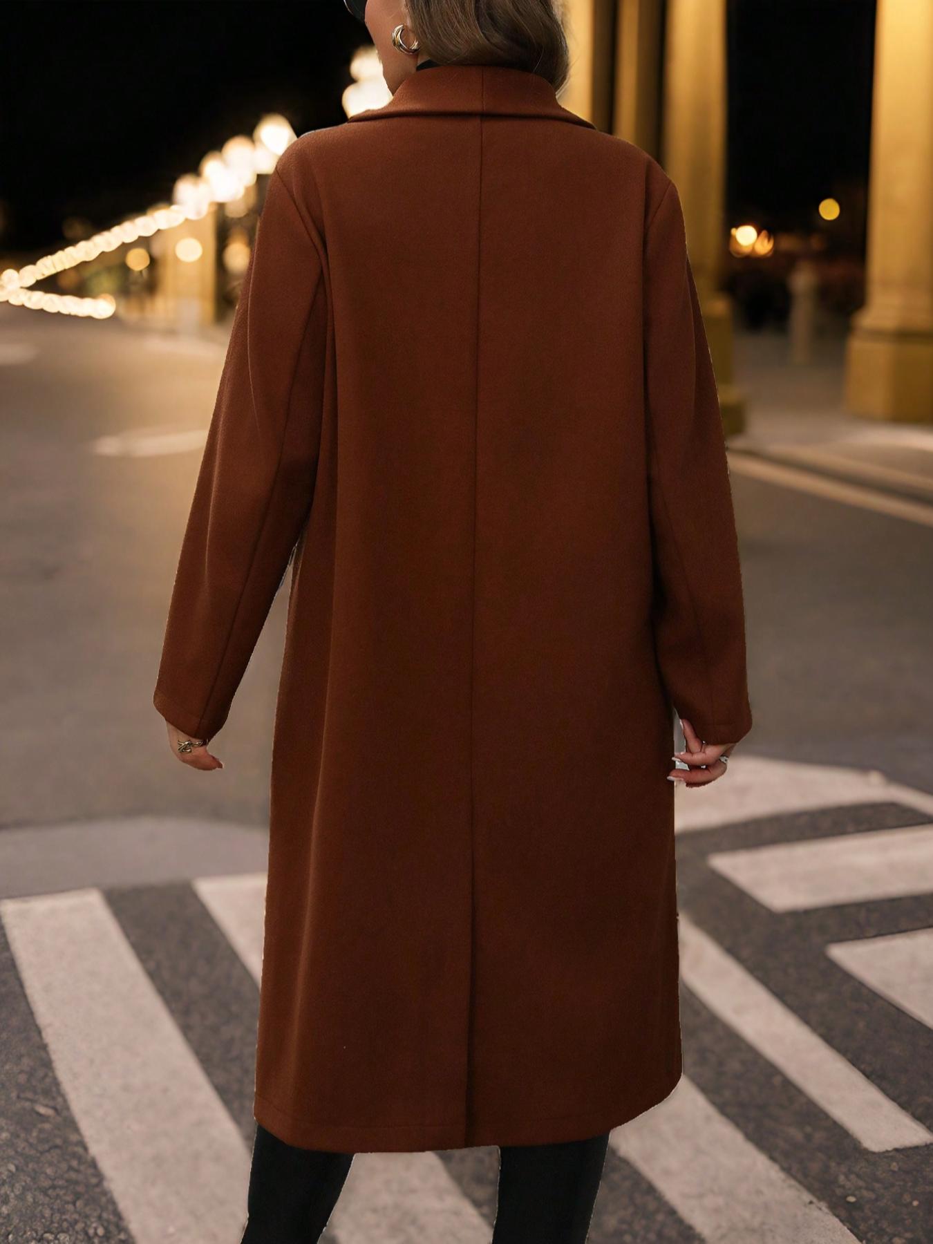 Карамельно-коричневое шерстяно – обзор и цена Wool Blend Coat